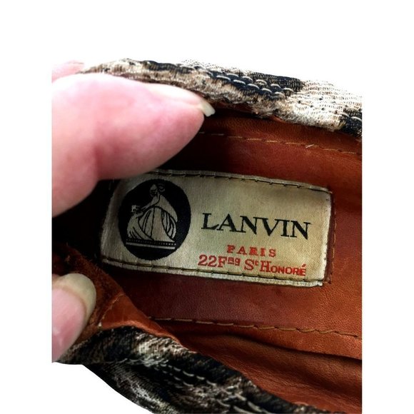 Lanvin Animal Print Fabric Ballet Ballerina Flats Run Small - Picture 5 of 8